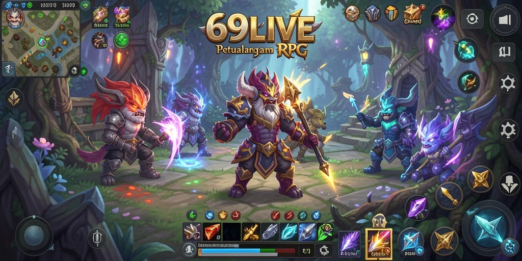 Tampilan gameplay RPG yang menakjubkan dalam 69LIVE.