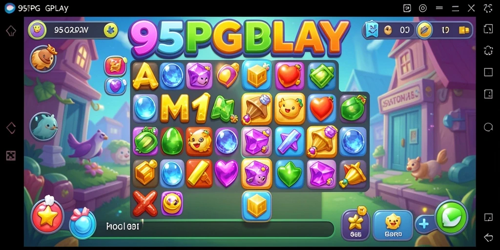 Tampilan gameplay seru dari 95PGPLAY dengan blok-blok berwarna.
