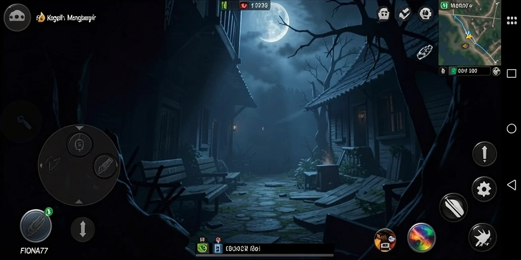 Gameplay seram FIONA77 yang penuh ketegangan dan kejutan.