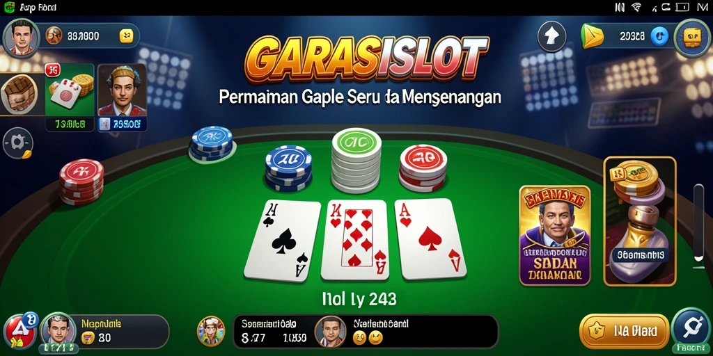Screenshot gameplay GARASISLOT menampilkan pemain yang asyik bermain Gaple.