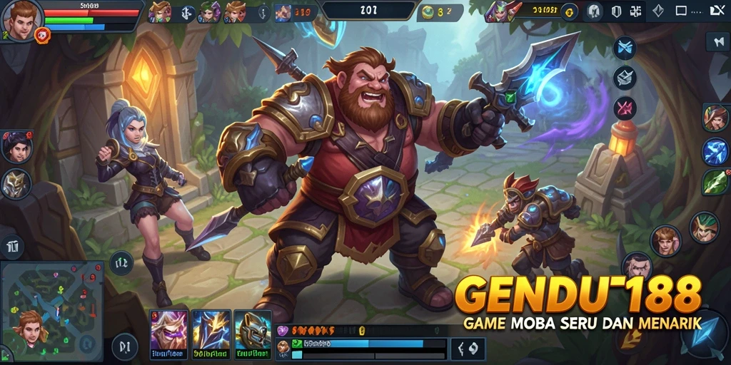 Tangkapan layar menarik dari gameplay MOBA GENDUT188.