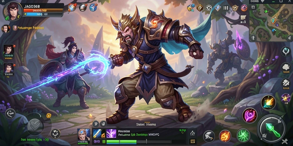 Tampilan gameplay epik dari JAGO368 saat menjelajahi dunia MMORPG.