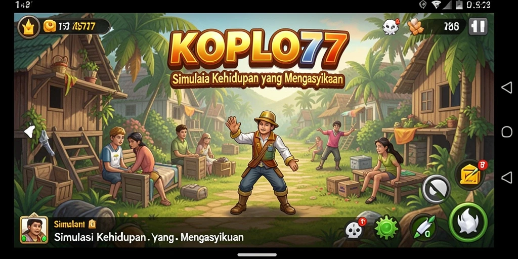 Screenshot gameplay KOPLO77 yang menunjukkan interaksi karakter.