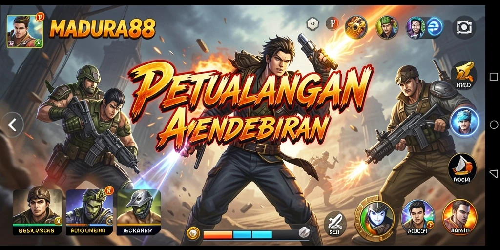 Tampilan aksi mendebarkan dalam gameplay MADURA88.