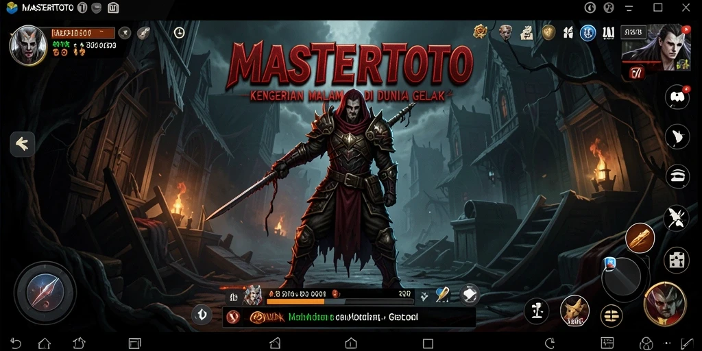 Screenshot MASTERTOTO menampilkan aksi menegangkan di dunia yang gelap dan menyeramkan.