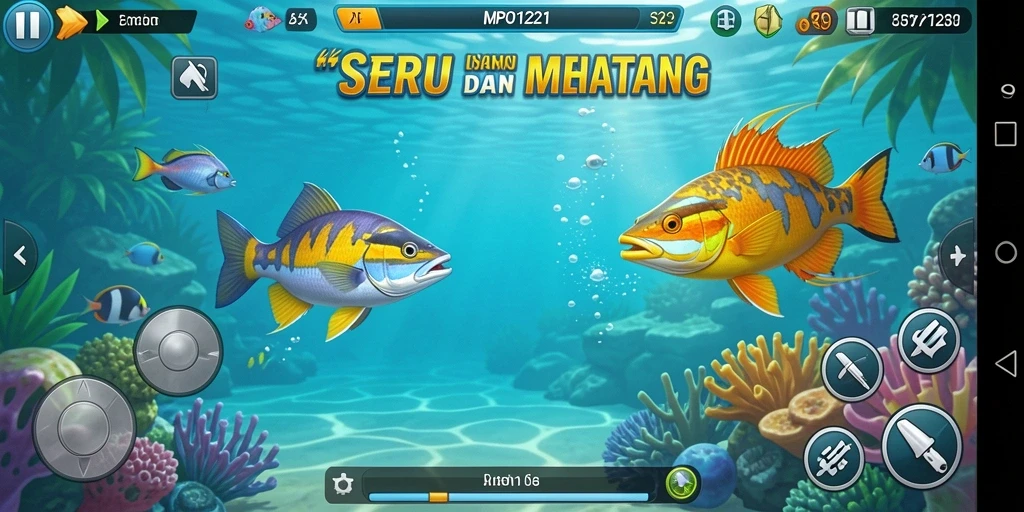 Tangkapan layar menampilkan gameplay seru dalam game Tembak Ikan.