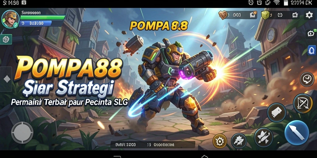 Screenshot gameplay menunjukkan aksi strategis dalam POMPA88.