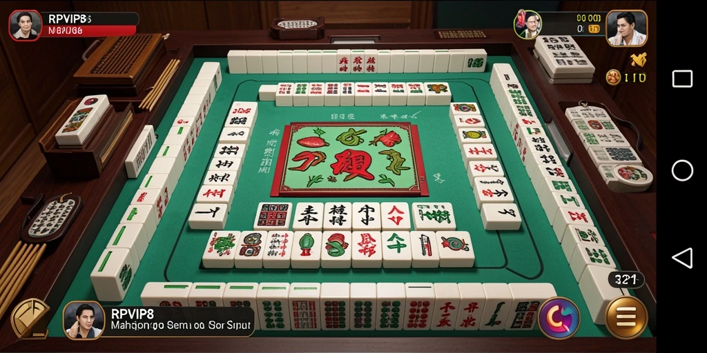 Tangkapan layar gameplay RPVIP8 yang menunjukkan keseruan Mahjong.