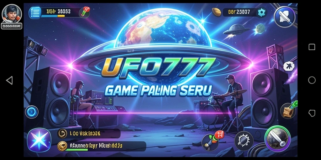 Screenshot UFO777 menampilkan gameplay musik yang menarik.