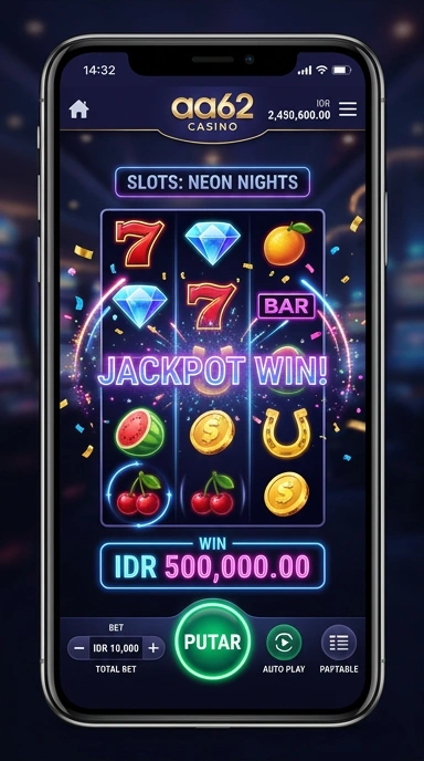 Tampilan beranda aplikasi aa62 dengan navigasi yang mudah.